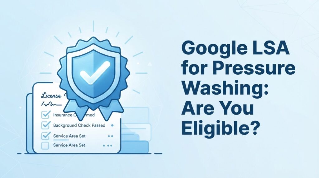 Google Local Services Ads for pressure washing showing the Google Verified badge above the map pack