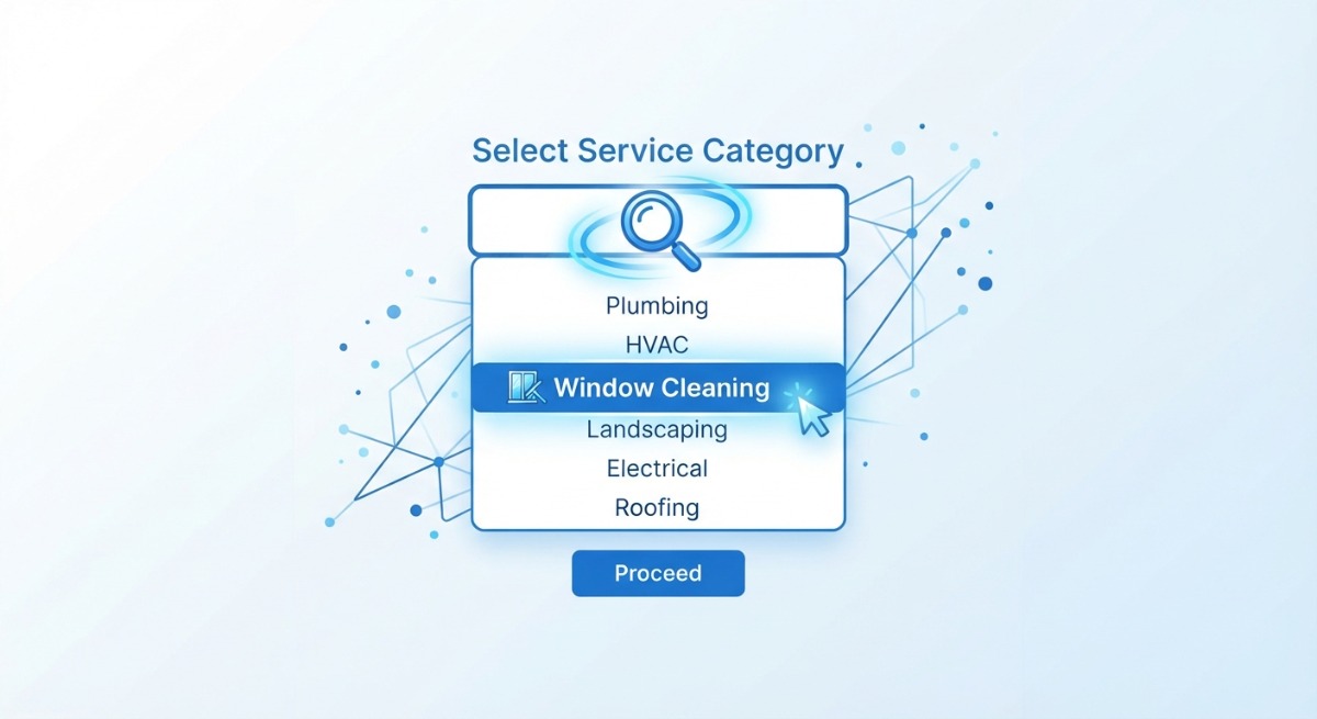 Pressure washing company eligibility for Google LSA illustrated with the window cleaning category path