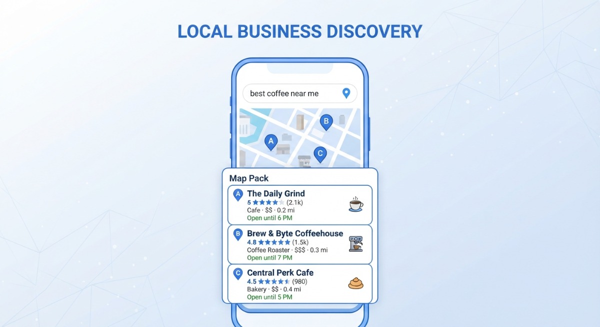 Local search results with map pack and organic rankings for house washing soft washing and driveway cleaning