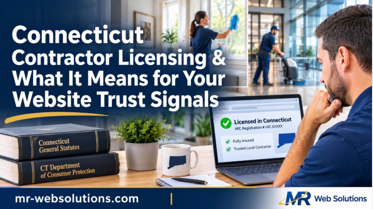 Connecticut contractor license badge shown as a website trust signal