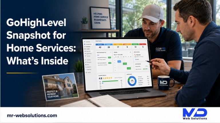 GoHighLevel snapshot dashboard for home service businesses